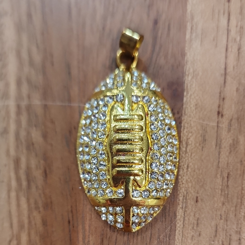 Gold and Silver Football Pendant